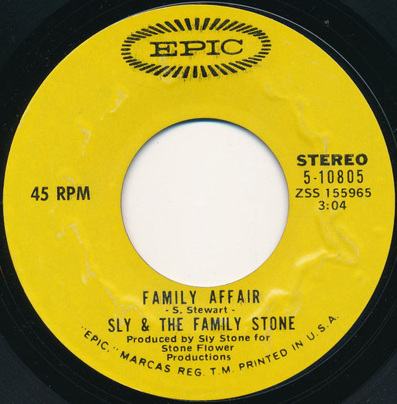 Sly & The Family Stone : Family Affair / Luv N' Haight (7", Single, Styrene, Ter)
