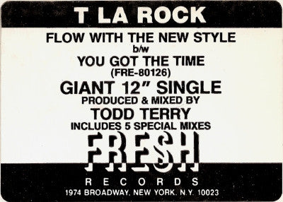 T La Rock : Flow With The New Style (12", Promo)