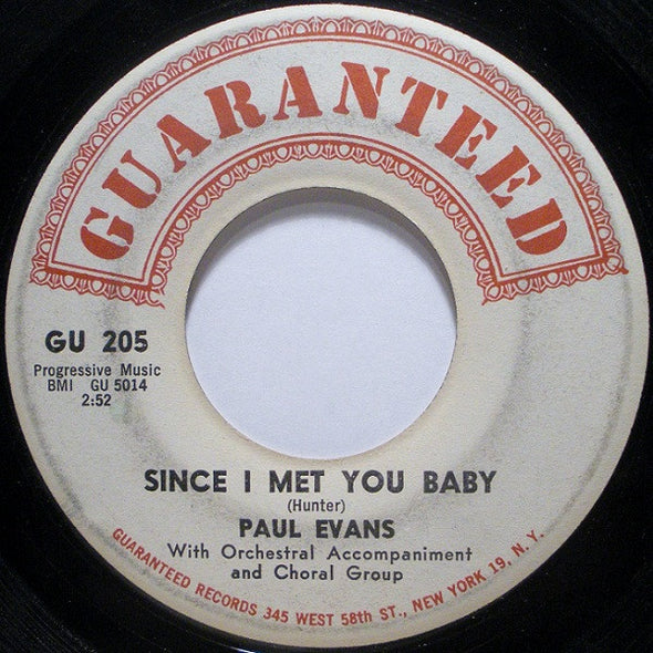 Paul Evans : Midnite Special / Since I Met You Baby (7", Single)