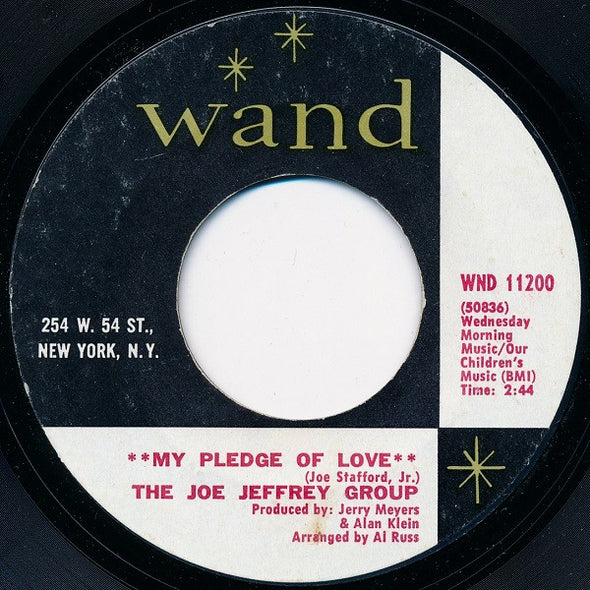 The Joe Jeffrey Group : My Pledge Of Love / Margie (7", Single, Styrene, Pit)