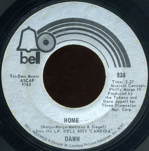 Dawn (5) : Knock Three Times / Home (7", Single, Styrene, She)
