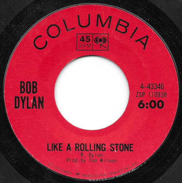 Bob Dylan : Like A Rolling Stone / Gates of Eden (7", Single, Styrene, Ter)