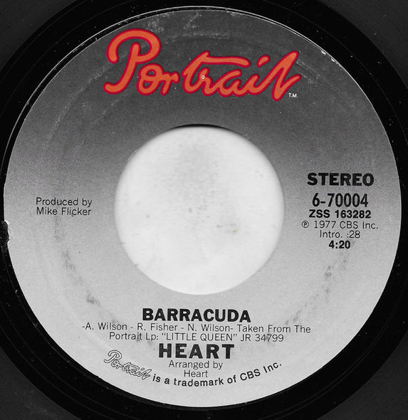 Heart : Barracuda (7", Single, Styrene, San)