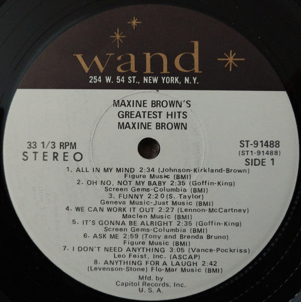 Maxine Brown : Maxine Brown's Greatest Hits (LP, Comp, Club)
