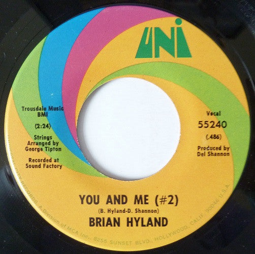 Brian Hyland : Gypsy Woman / You And Me (#2) (7", Single)