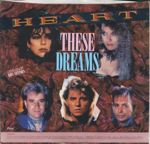 Heart : These Dreams (7", Single, Jac)