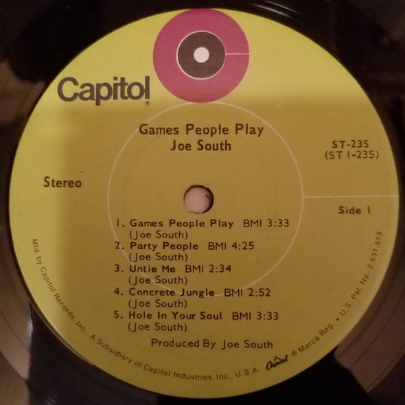 Joe South : Games People Play (LP, Album, Scr)