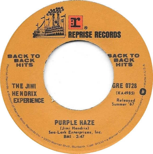 The Jimi Hendrix Experience : Purple Haze / Foxey Lady (7", Single, RE, Jac)