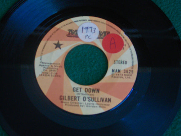 Gilbert O'Sullivan : Get Down (7", Mono, Promo)