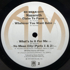 Nazareth (2) : No Mean City (LP, Album, Pit)