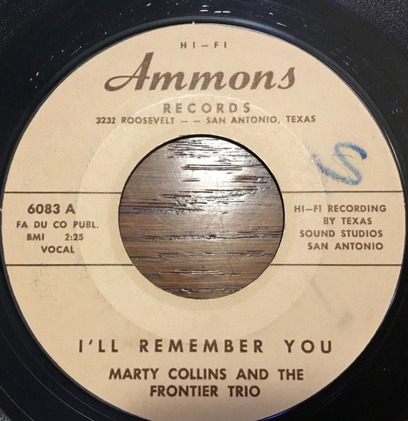 Marty Collins And The Frontier Trio : I’ll Remember You / I’m Gonna Walk (7", Single)