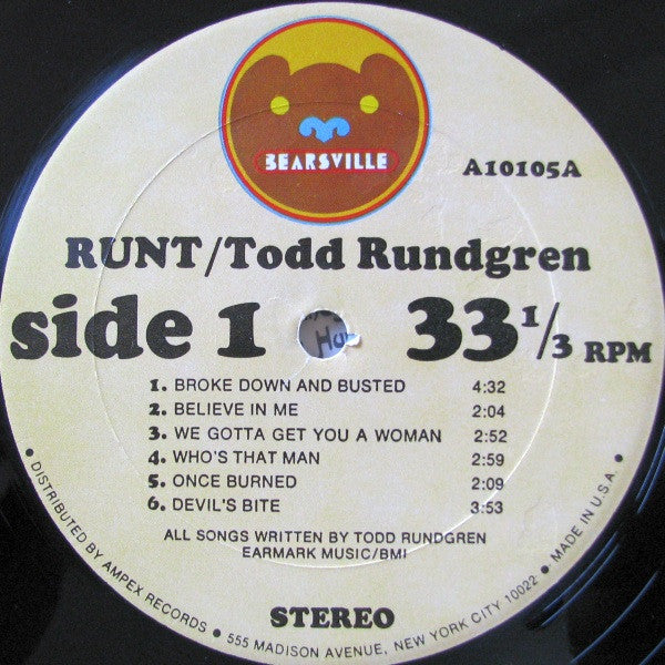 Todd Rundgren : Runt (LP, Album, RE, All)