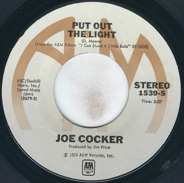 Joe Cocker : Put Out The Light / If I Love You (7", Styrene, Mon)