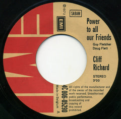 Cliff Richard : Power To All Our Friends (7", Single)