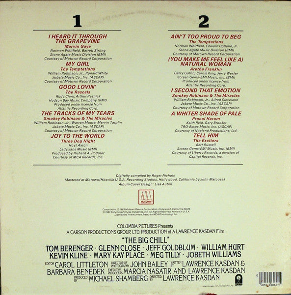 Various : The Big Chill (Original Motion Picture Soundtrack) (LP, Comp, Car)