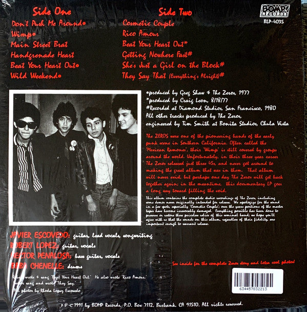The Zeros : Don't Push Me Around (Rare & Unreleased Classics From '77) (LP, Comp, Ltd, RE, Sta)