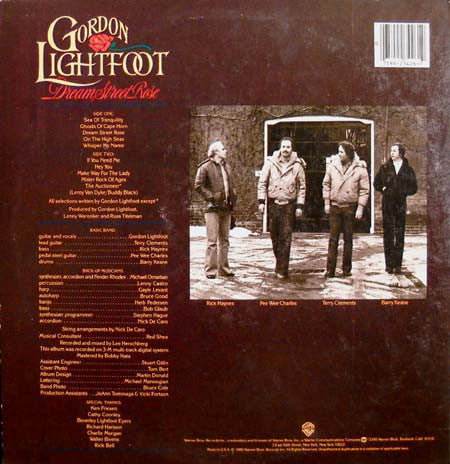 Gordon Lightfoot : Dream Street Rose (LP, Album, Los)