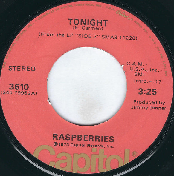Raspberries : Tonight (7", Single)