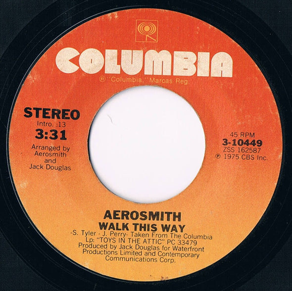 Aerosmith : Walk This Way / Uncle Salty (7", Single, Styrene, Ter)