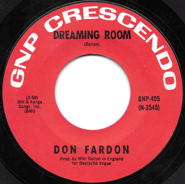 Don Fardon : (The Lament Of The Cherokee) Indian Reservation / Dreaming Room (7", Single, Styrene)
