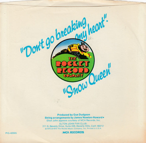 Elton John And Kiki Dee : Don't Go Breaking My Heart (7", Single, Pin)