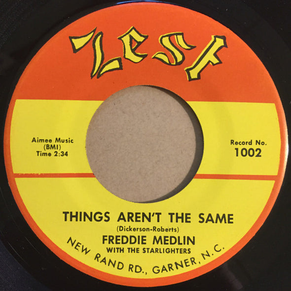 Freddie Medlin With The Starlighters : Things Aren't The Same (7")