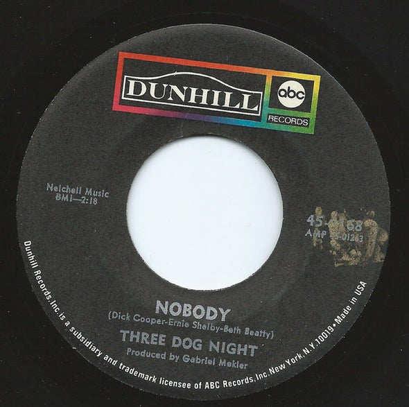 Three Dog Night : Nobody (7")