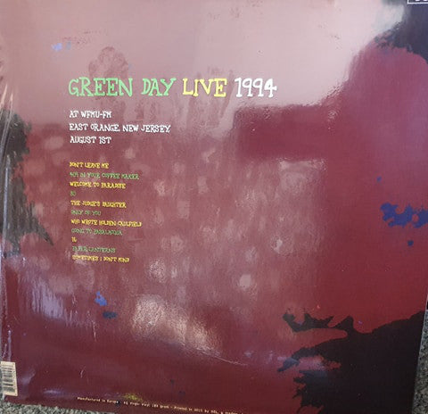 Green Day LP Vinyl Record - Live At WFMU-FM East Orange New Jersey August  1st 1994 (Green Vinyl)