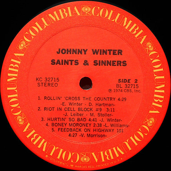 Johnny Winter : Saints & Sinners (LP, Album, Ter)