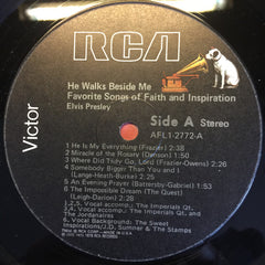 Elvis* : He Walks Beside Me, Favorite Songs Of Faith And Inspiration (LP, Comp, RE, Ind)