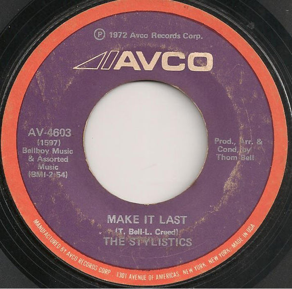 The Stylistics : I'm Stone In Love With You / Make It Last (7", Styrene, She)