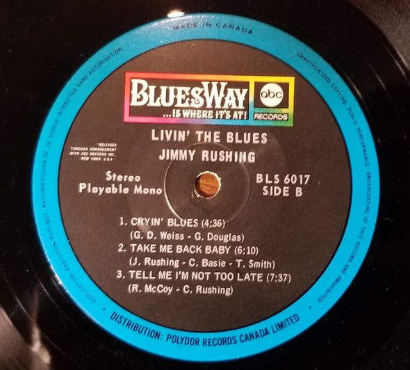 Jimmy Rushing : Livin' The Blues (LP, Album)