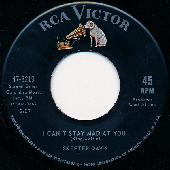 Skeeter Davis : I Can't Stay Mad At You / It Was Only A Heart (7", Single, Roc)