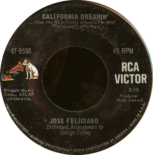 Jose Feliciano* : Light My Fire / California Dreamin' (7", Single, Roc)