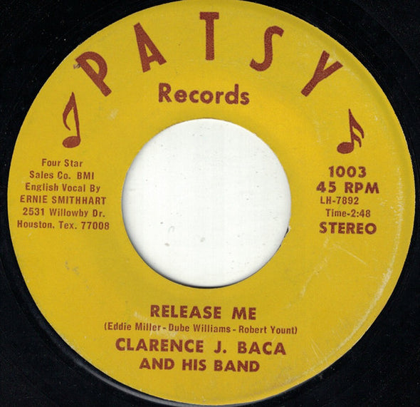 Clarence J. Baca And His Band* : Fraulein / Release Me (7", Single)