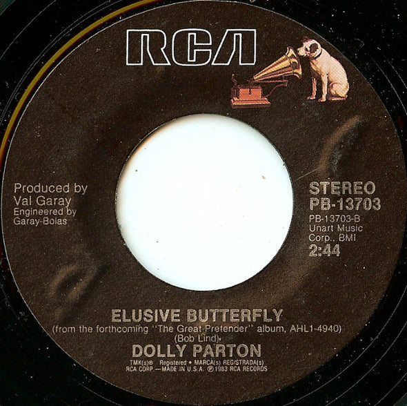 Dolly Parton : Save The Last Dance For Me / Elusive Butterfly (7", Styrene, Ind)
