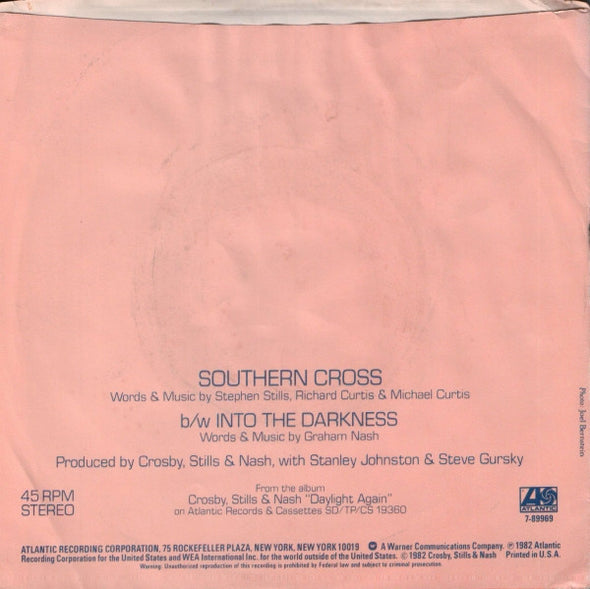 Crosby, Stills & Nash : Southern Cross (7", Single, Spe)