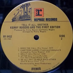 Kenny Rogers & The First Edition : Tell It All, Brother (LP, Album, RP, Pit)