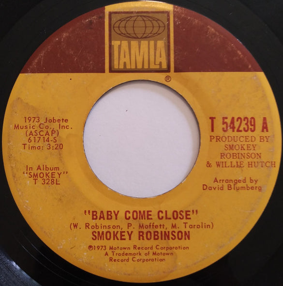 Smokey Robinson : Baby Come Close (7")