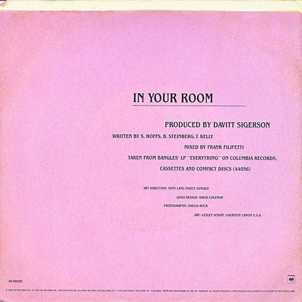 Bangles : In Your Room (7", Single, Styrene, Car)