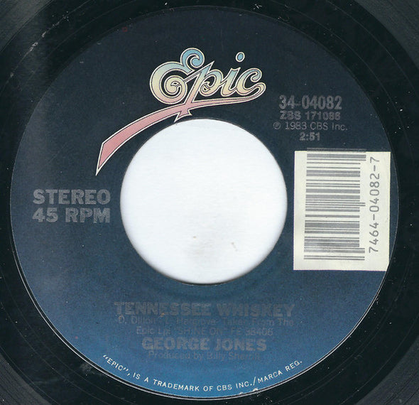 George Jones (2) : Tennessee Whiskey / Almost Persuaded (7", Single, Styrene, Pit)