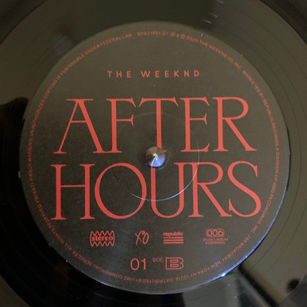 The Weeknd After Hours Vinyl Record