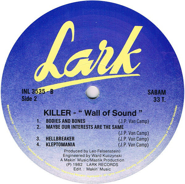 Killer (10) : Wall Of Sound (LP, Album)