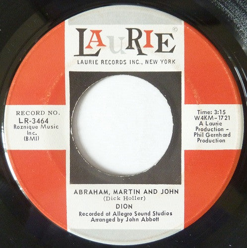 Dion (3) : Abraham, Martin And John / Daddy Rollin' (7", Single)