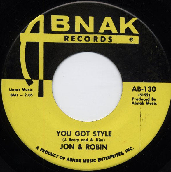 Jon & Robin : You Got Style / Thursday Morning (7", Single)