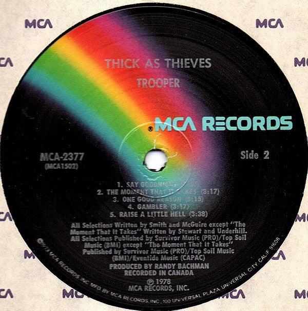 Trooper (4) : Thick As Thieves (LP, Album, Pin)