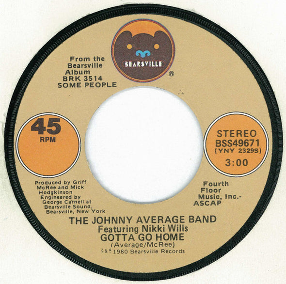 The Johnny Average Band* Featuring Nikki Wills : Ch Ch Cherie / Gotta Go Home (7", Single)