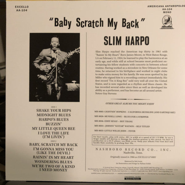 Slim Harpo : Baby Scratch My Back (LP, Album, Mono, RE)