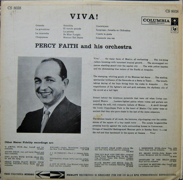 Buy Percy Faith And His Orchestra* : Viva! The Music Of Mexico (LP