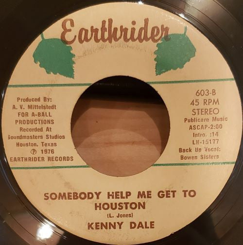 Kenny Dale : Bluest Heartache Of The Year / Somebody Help Me Get To Houston (7", Single)